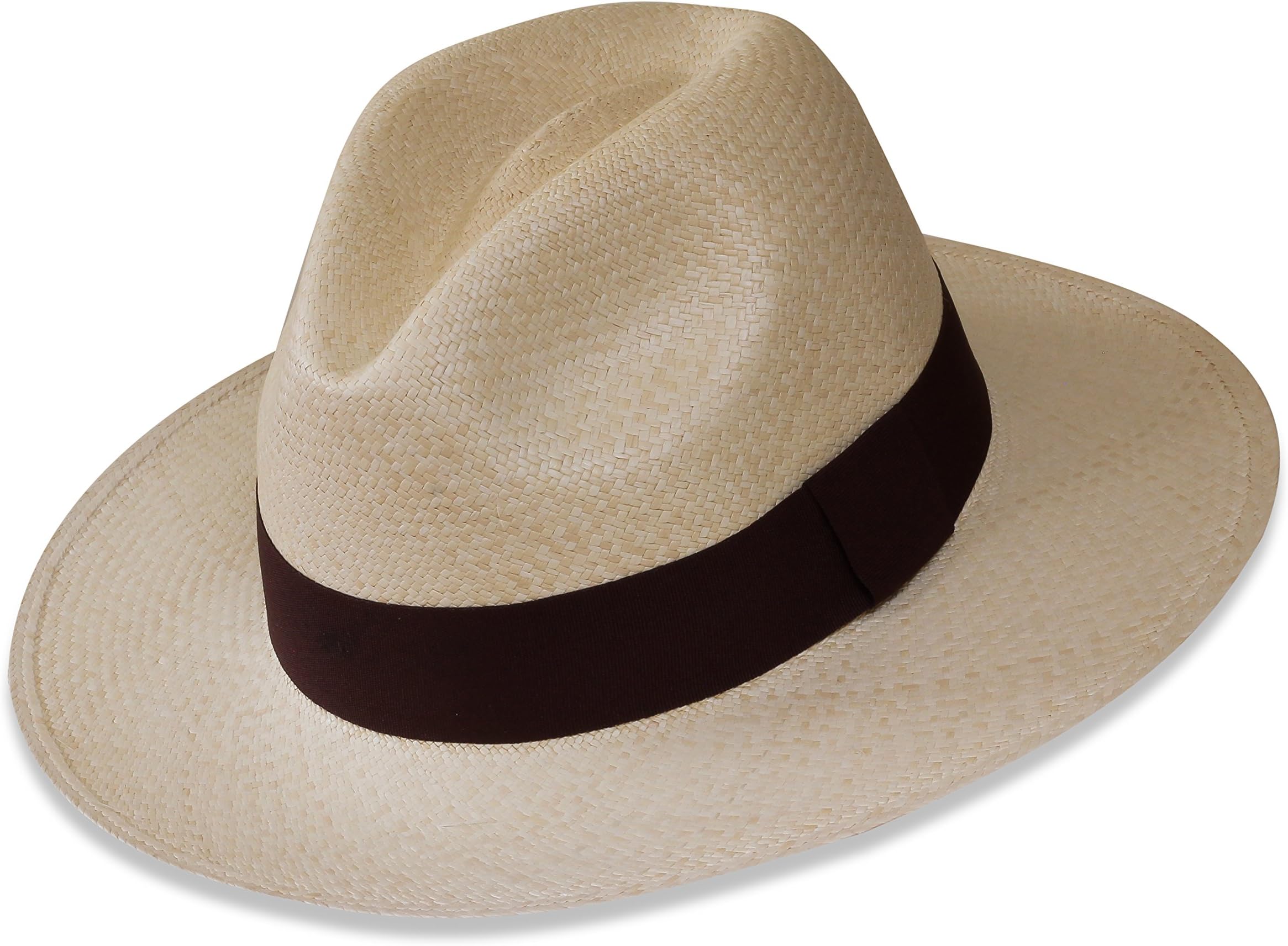 Tumia - Fedora Panama Hat - White or Natural - Non-Rollable Version.