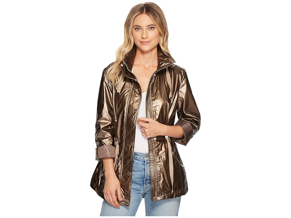 

Kenneth Cole New York Cinched Waist Raincoat (Bronze) Women's Coat