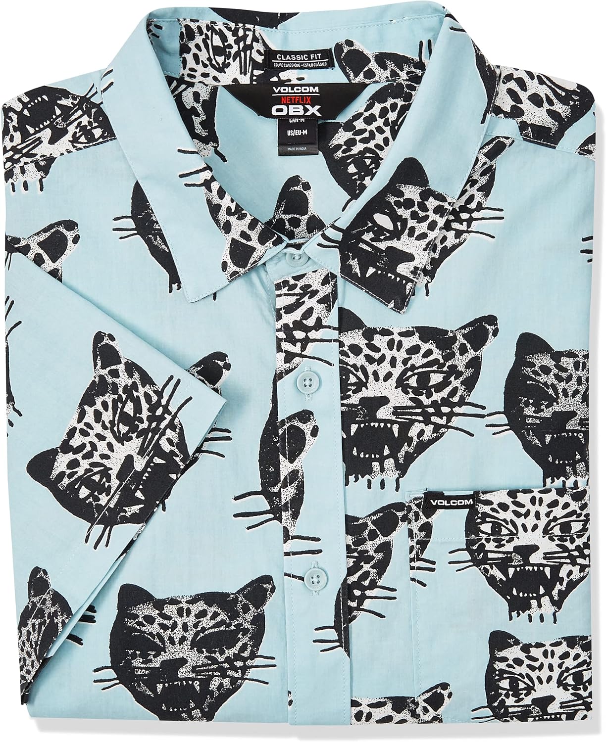 Volcom Men's Outer Banks X Netflix OBX John B Short Sleeve Woven Shirt