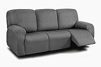 Vista 15 de ULTICOR Fundas para Sofá Reclinable de 8 Piezas, Fundas Elásticas de Hilo Teñido para Sofá Reclinable de 3 Cojines, Fundas Deslizables para Sofá