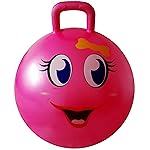 AppleRound Hippity Hoppity Hopball with Ball Pump, 18in/45cm Diameter for Age 3-7, Kangaroo Bouncer, Space Hopper Ball with Handle for Children, Printed Design (Girl)