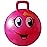 AppleRound Hippity Hoppity Hopball with Ball Pump, 18in/45cm Diameter for Age 3-7, Kangaroo Bouncer, Space Hopper Ball with Handle for Children, Printed Design (Girl)