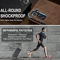 Vista 4 de SINIANL Funda de piel para Galaxy S22+ 5G, funda plegable con función atril magnético, ranuras para tarjetas, funda protectora para Galaxy S22+ 5G