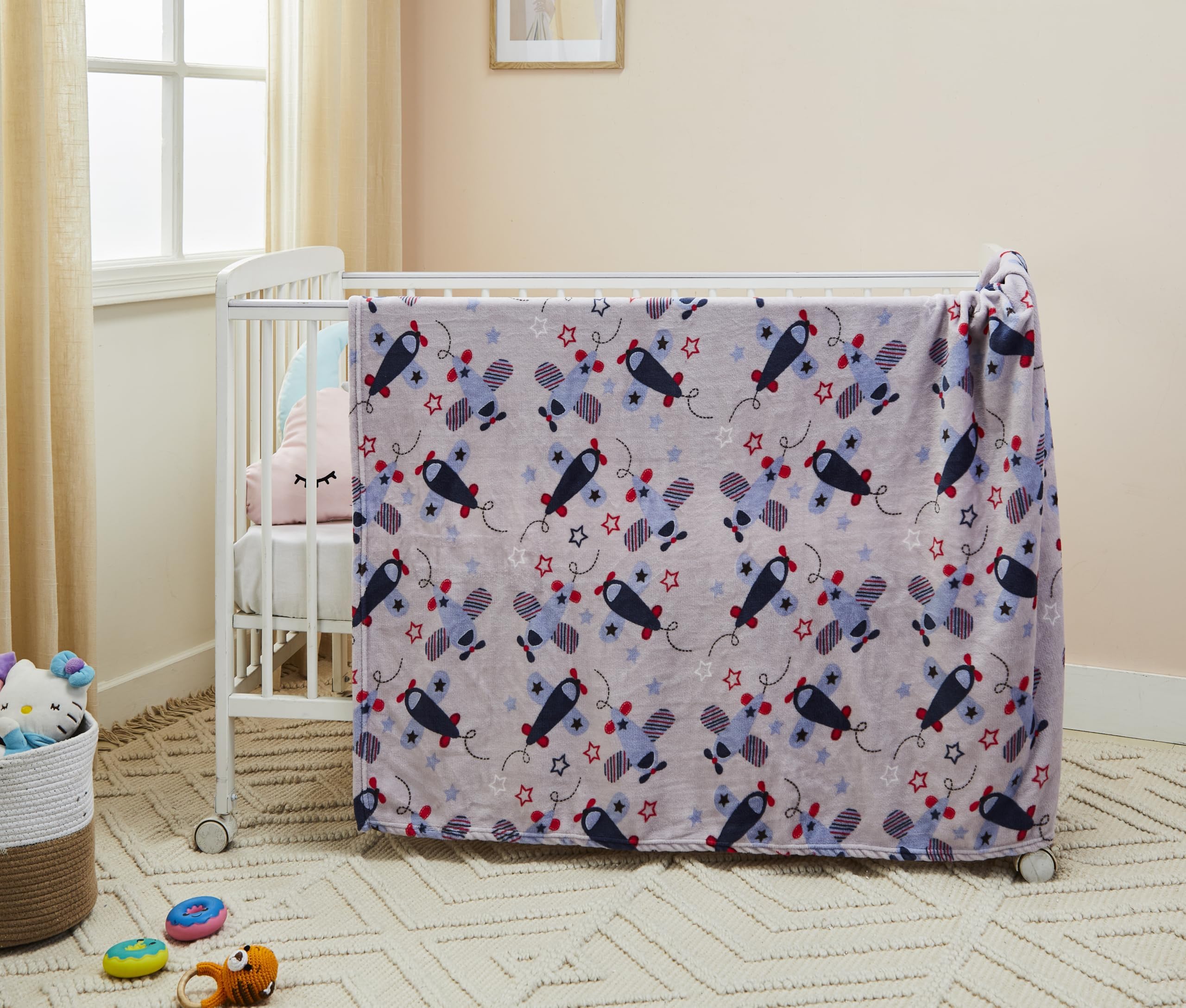 amazon basics Baby Blanket | 240 GSM | Super Soft (Grey)