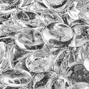 Arctic Ice - Fire Glass Beads for Indoor and Outdoor Fire Pits or Fireplaces | 10 Pounds | 3/4" Inch