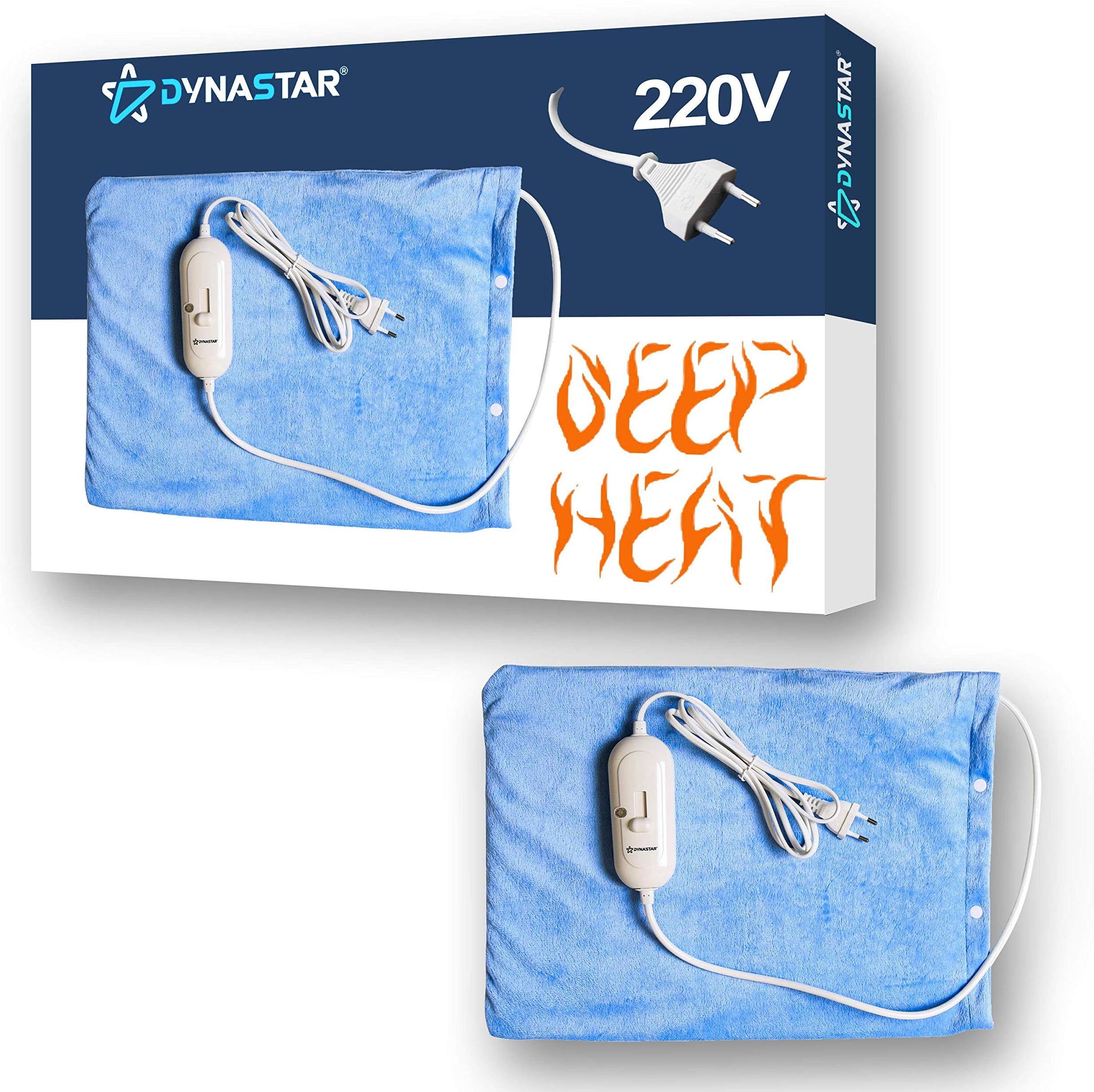 220 Volts Heating Pad 220v 240 Volt Heating pad with Moist/Dry, Fast Heating, Micro Fleece Soft Removable Washable Cover, (Will NOT Work in USA)
