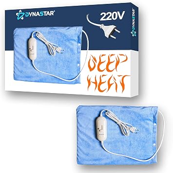 Dynastar 220 Volts Heating Pad 220v 240 Volt Heating pad with Moist/Dry, Fast Heating, Micro Fleece Soft Removable Washable Cover, Will NOT Work in USA