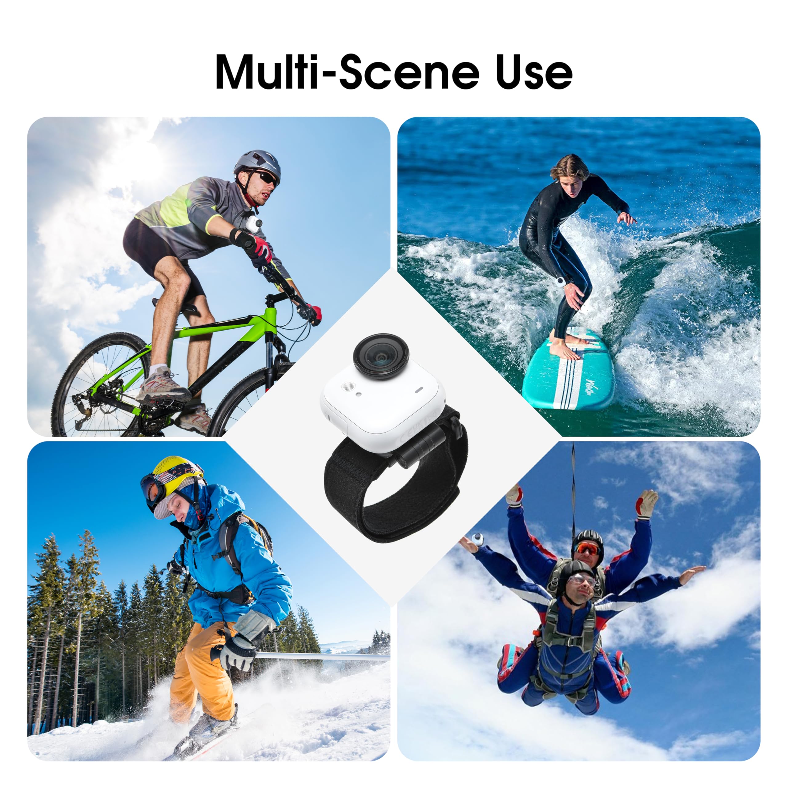 Support de Poignet pour Insta360 GO Ultra, Support magnétique Rotatif à 360° pour Accessoires Insta 360 GO Ultra, Fermeture Velcro Double Couche réglable
