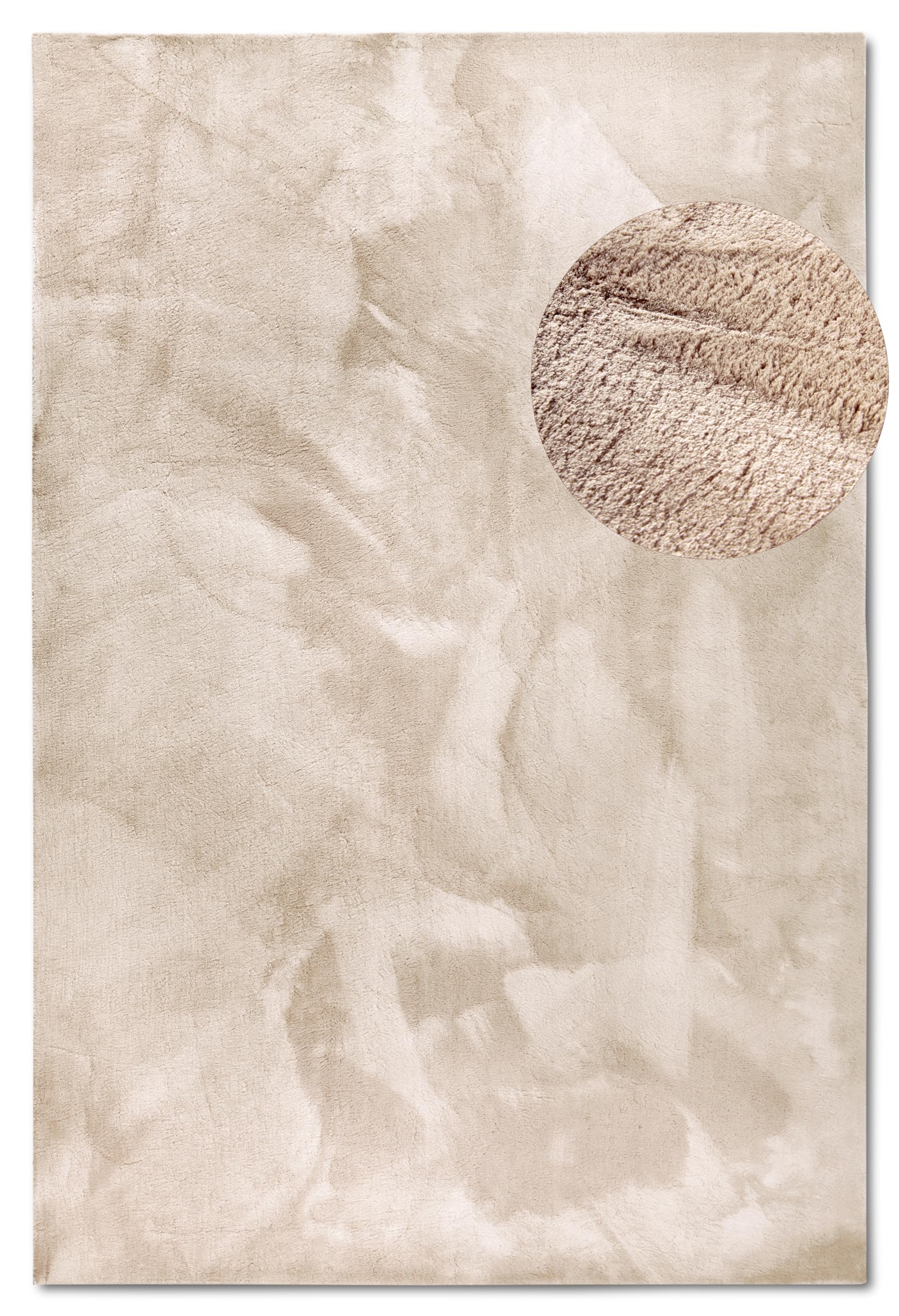Villeroy & Boch Shaggy Teppich Leon - Flauschiger Hochflor Wohnzimmerteppich - Einfarbig Weich Pflegeleicht Langflor für Wohnzimmer Esszimmer, Schlafzimmer, Kunderzimmer - Creme, 200x290 cm