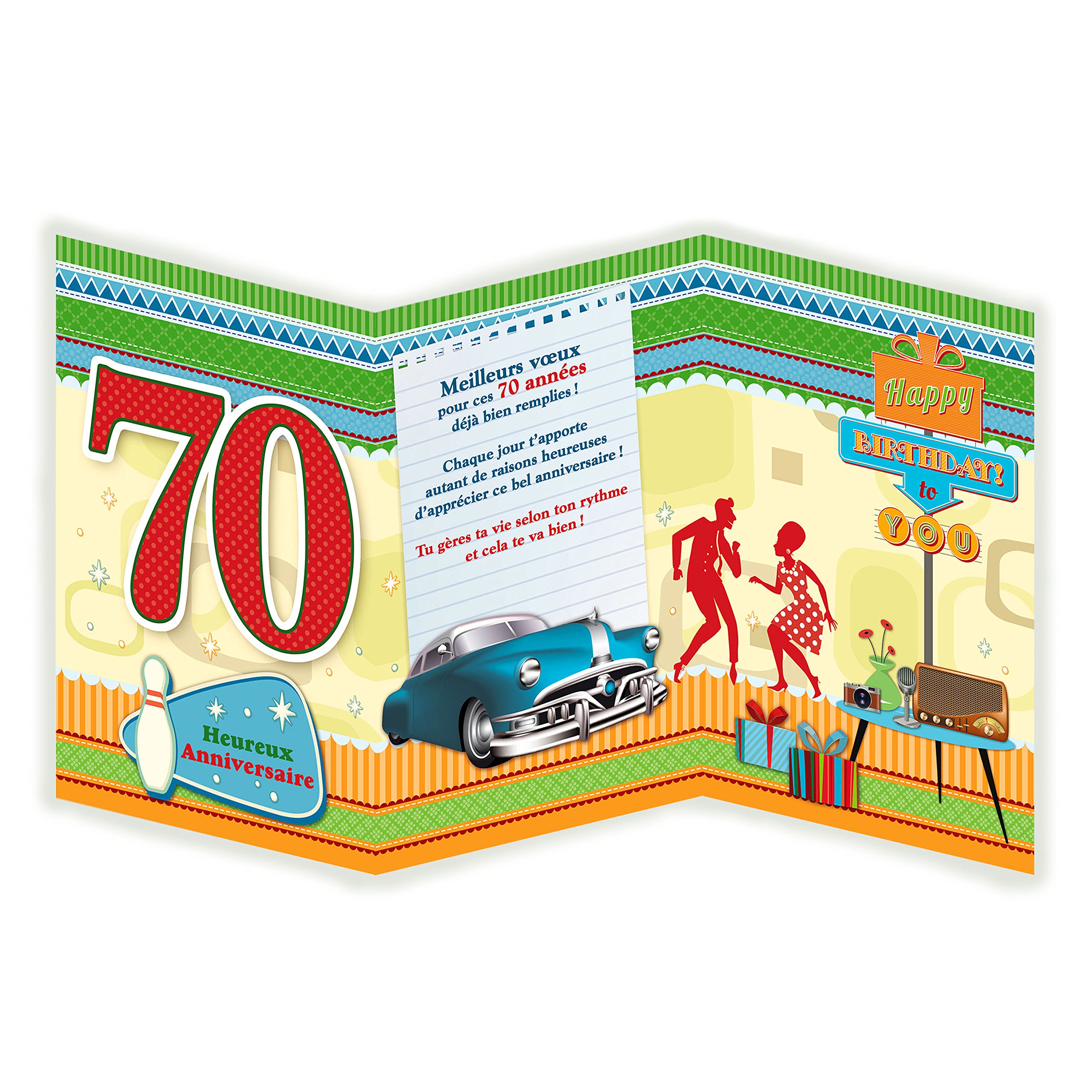 Carte 70 Ans Et Formdable Joyeux Annversare - Etsy
