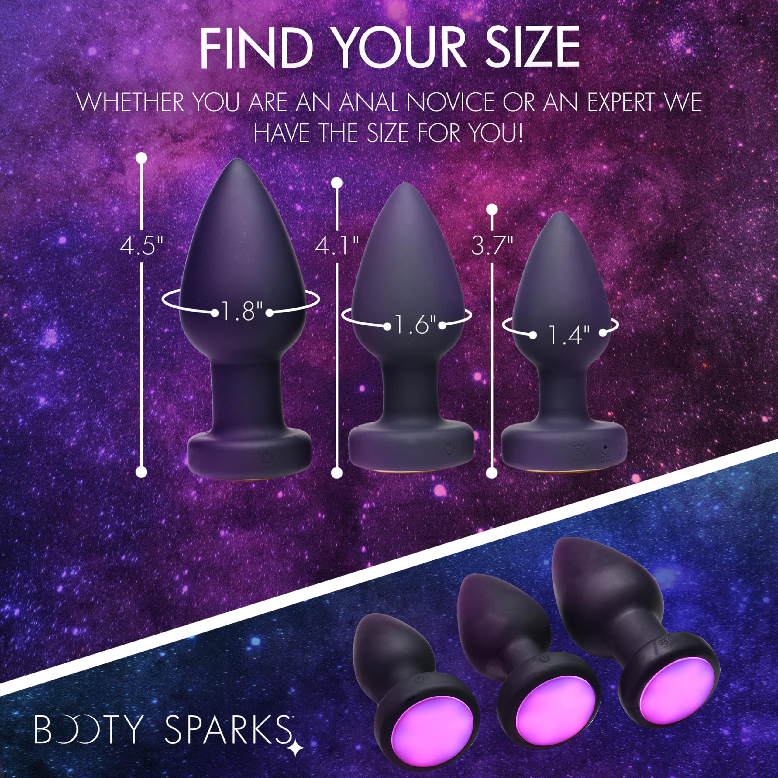 Booty Sparks LED Lumière Plug Anal Vibrant Medium AG253-MEDIUM, Noir :  Amazon.fr: Hygiène et Santé