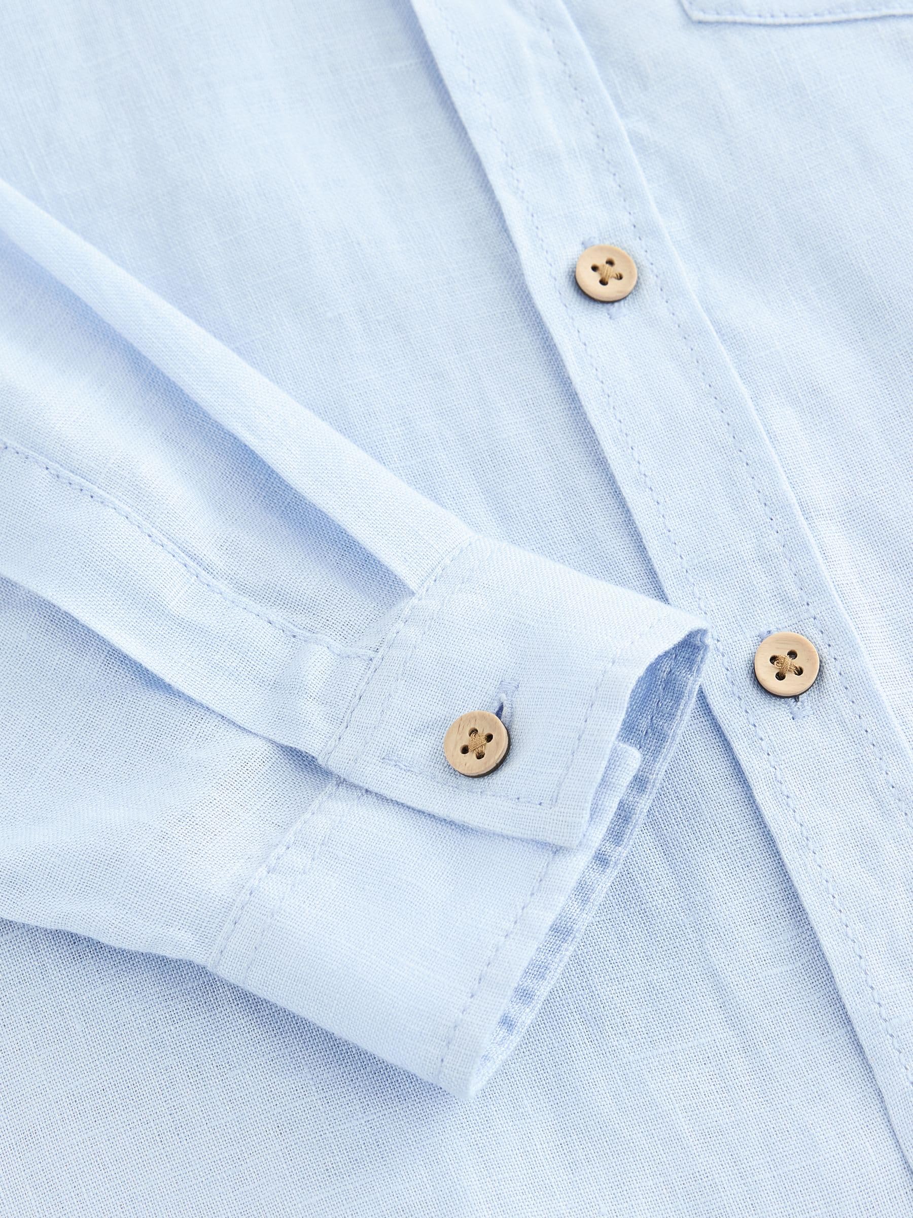 NEXT Ragazzo Camicia in Lino a Maniche Lunghe