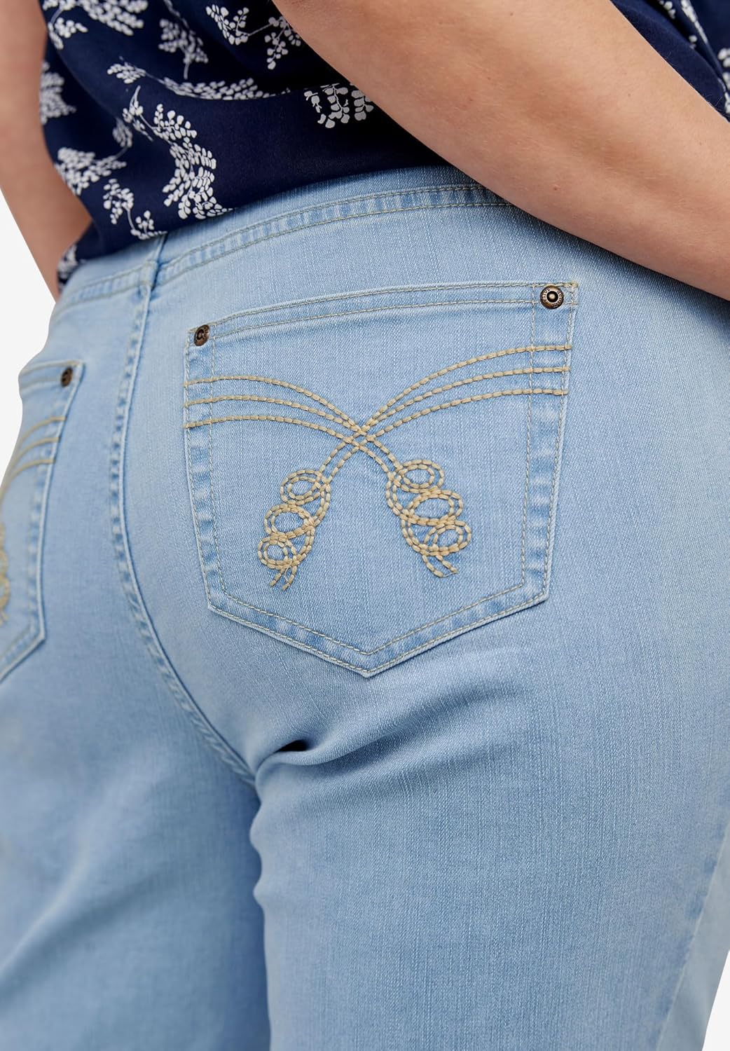 ellos Plus Size Stretch Mid-Rise Bootcut Jeans