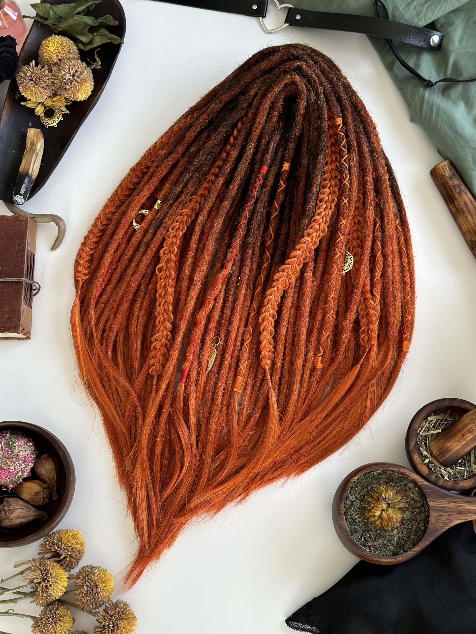 Extra Long Hand Crocheted Art Dreadlocks Set Amazon.com : 24 Inch Dreadlocks Extensions 10 Strands  main image 3