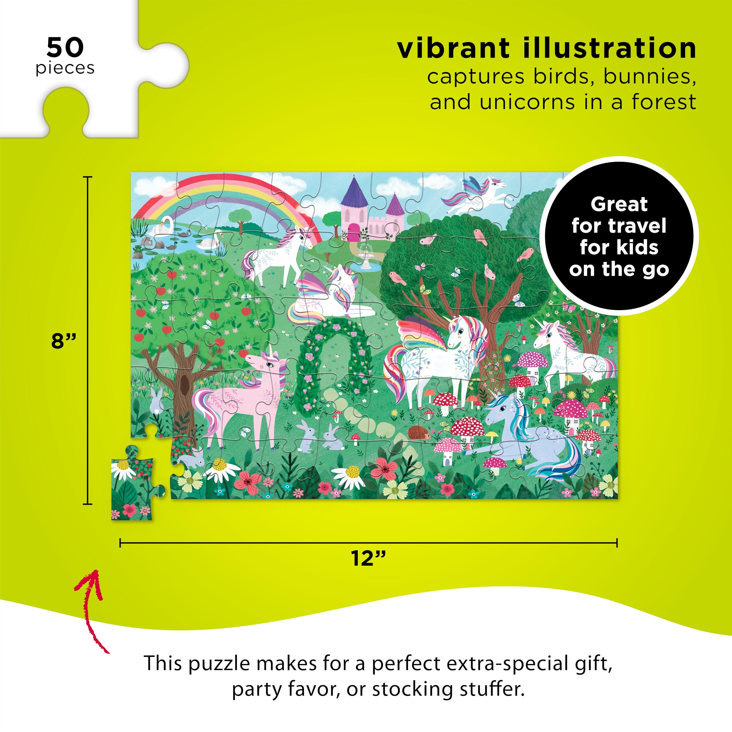 Crocodile Creek Unicorn Dreams Puzzle - 50 Pieces in Tin (3843103), Ages 5+, Multicoloured, único - Image 3