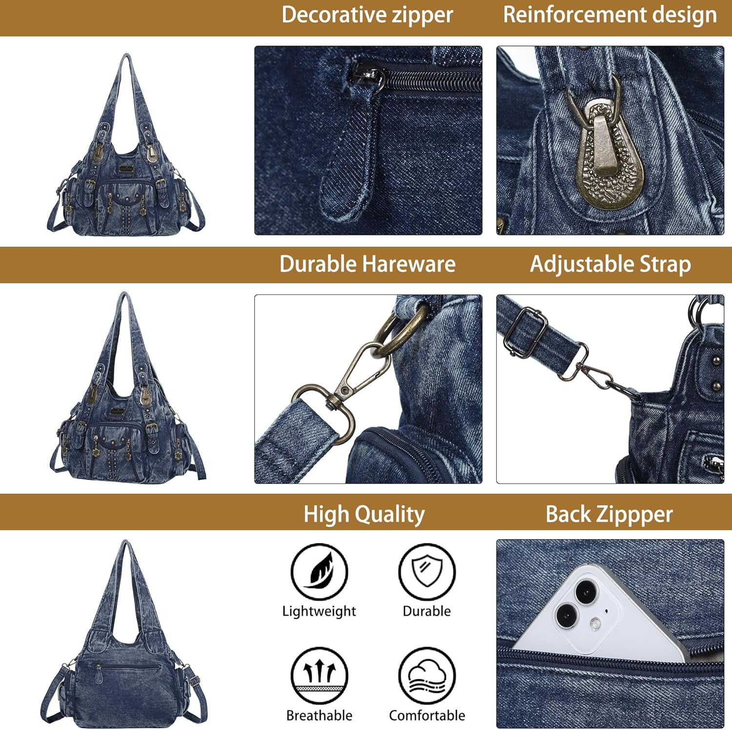 Angel Kiss Purses for Women Soft PU Leather Large Hobo Bags for Women Shoulder Bag | Soft, PU Leather, Large, Soft, PU Leather, Large - Image 4