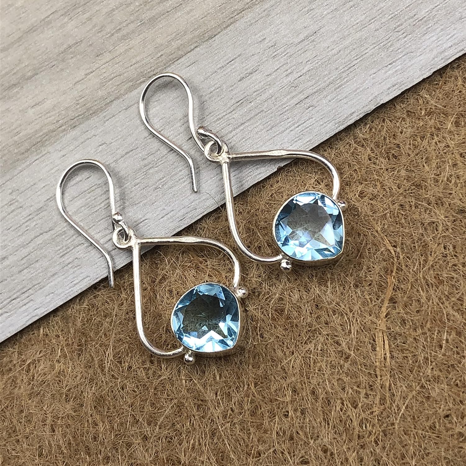 Natural SKY BLUE TOPAZ Gemstone 925 Sterling Silver Jewelry Earring ,Stylish Earring For Her, Fine Silver Jewelry, Sterling Silver Earring ,Gemstone Earring , Drop & Dangle Earrings,