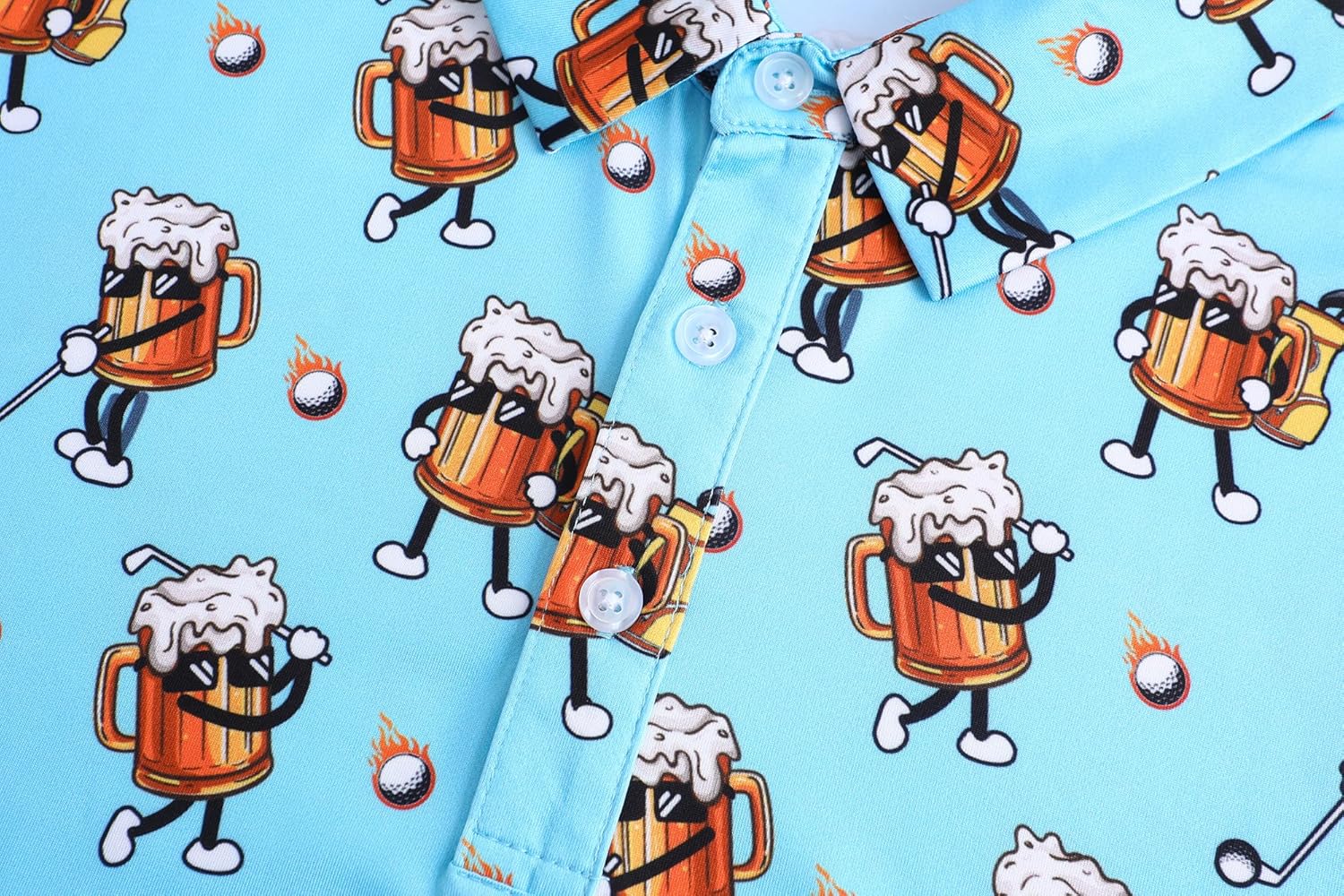 Men's Golf Polo Shirts Funny Golf Shirts for Men Performance Moisture Wicking Quick Dry Athletic Short Sleeve Shirts - Image 4