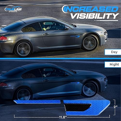 Vista 10 de True Line Automotive Protector de arañazos, kit de 2 piezas de adornos reflectantes para puerta lateral, protector de pintura para automóviles