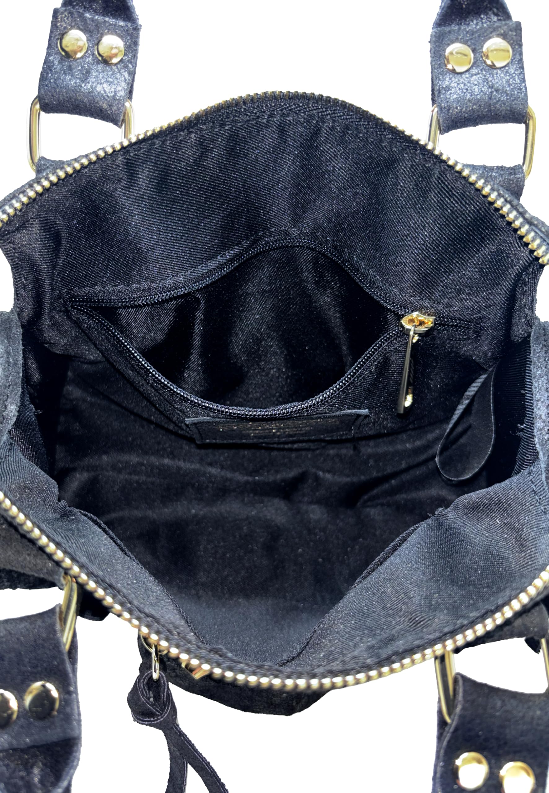 Chicca Borse Borsa a Mano con Tracolla Piccola da Donna in Pelle Opaca con Borchie