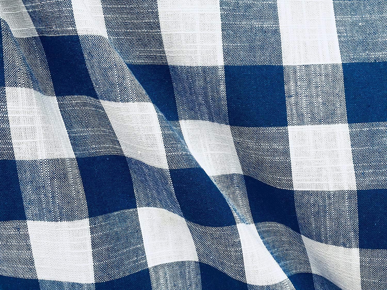 Gingham Linen Checked Linen Fabric Check Material Buffalo Plaid, Dressmaking, Curtains, Home Furnishing - Image 3