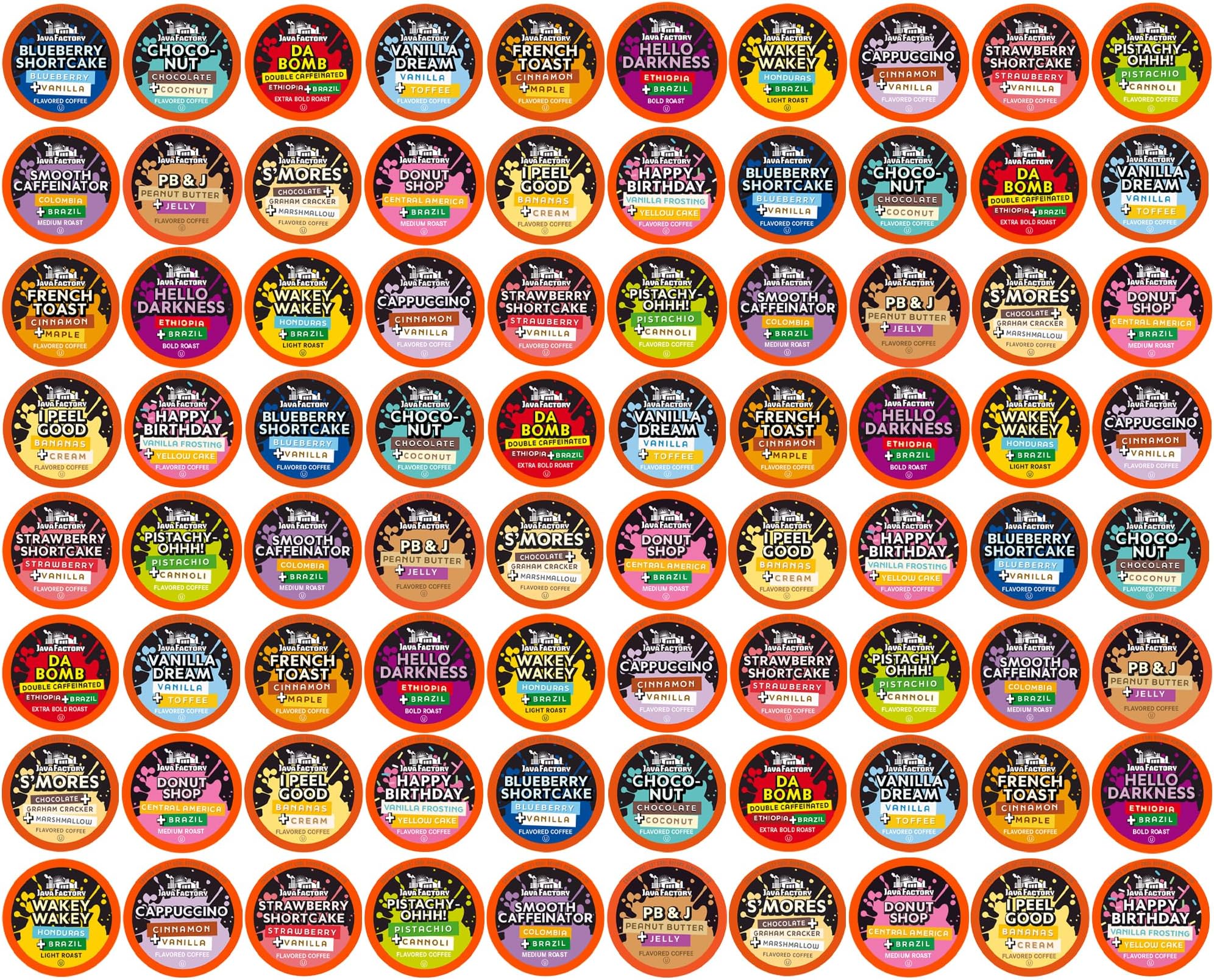 Java Factory Coffee Pods Compatible with K Cup Brewers Including 2.0, Assorted Variety Pack, 80 Count