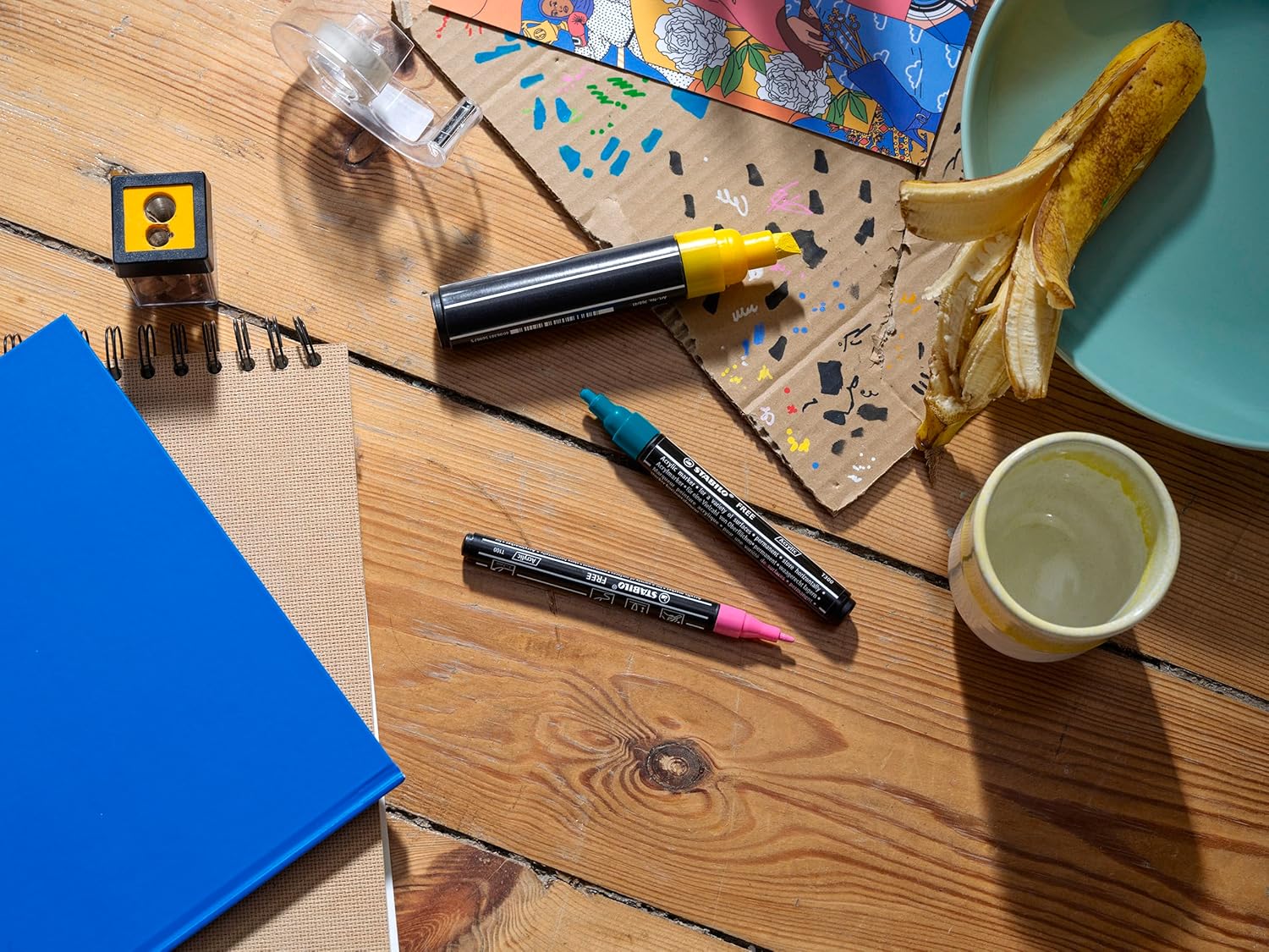 STABILO - Acrylic Marker - Free Acrylic T800C - Line Width 4-10 mm - Pack of 5 - Sealide