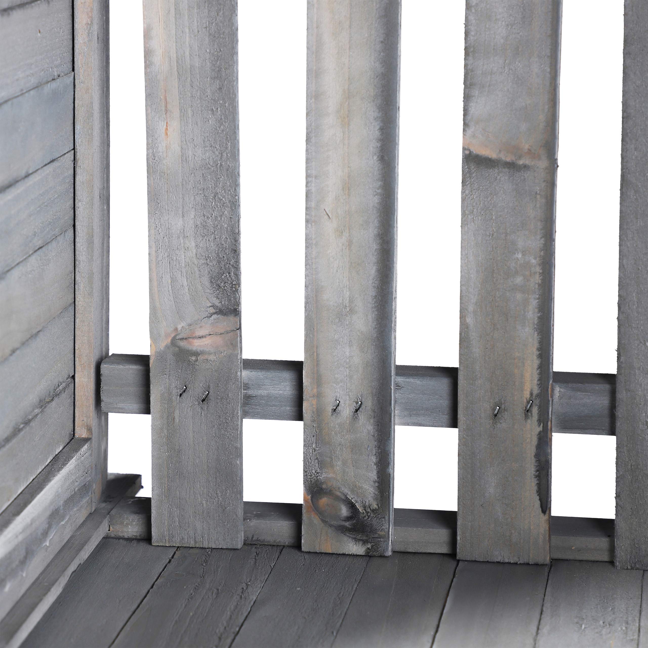 relaxdays Piante con Graticolato, Impermeabile, in Legno, per Balcone Giardino Vaso 25 l e Griglia 147 cm, Grigio
