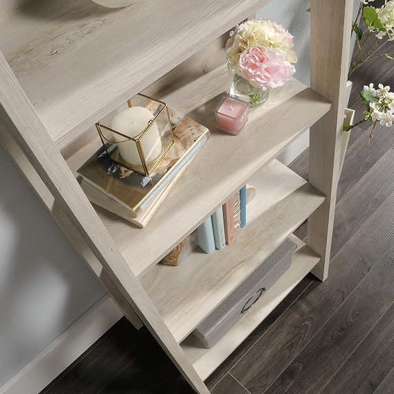 Sauder Trestle 5 Bookcase/Book Shelf, L: 23.54 x W: 16.61 x H: 71.14, Chalked Chestnut finish