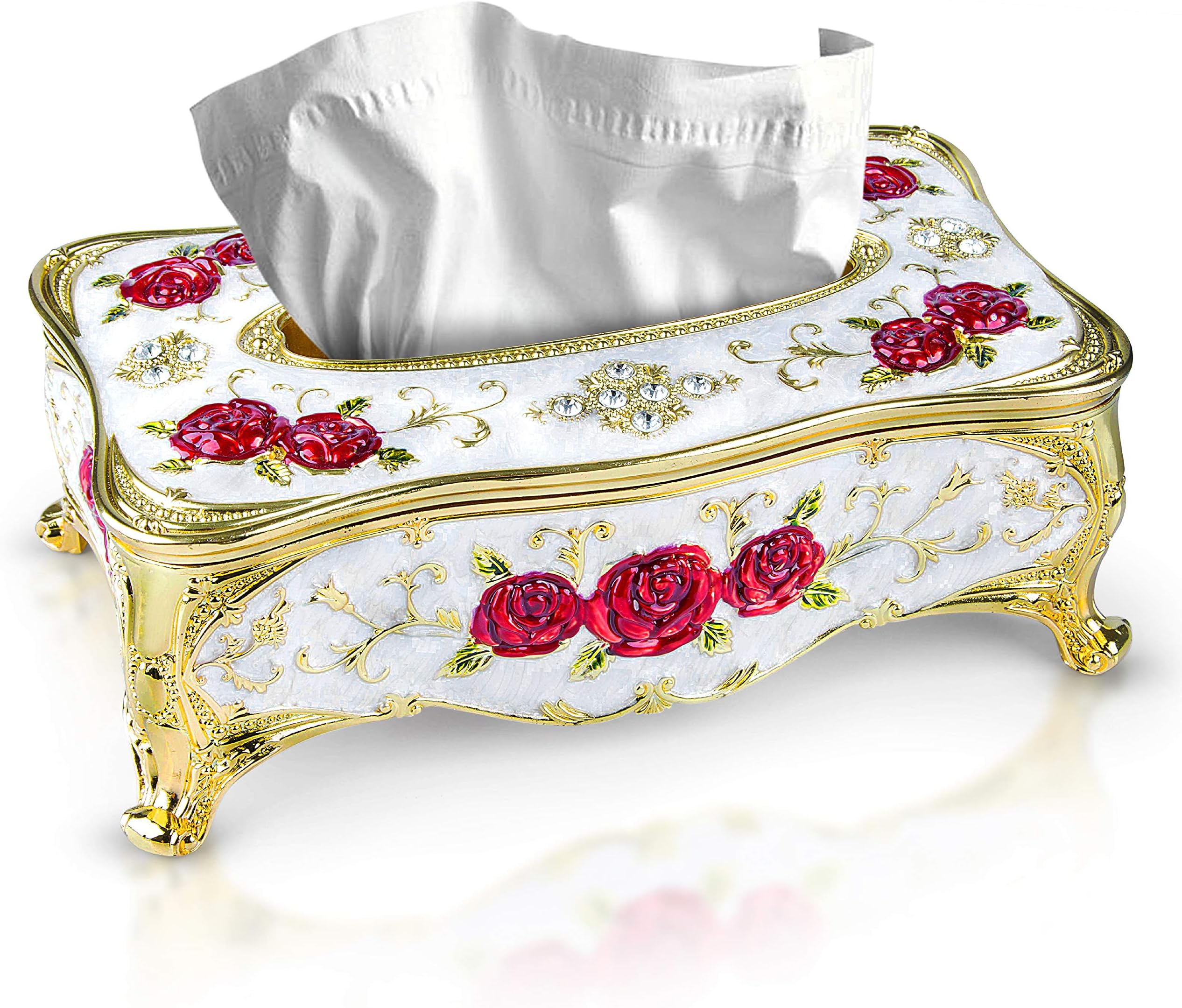 Tissue Box with Magnetic Cover-Rectangular Decorative Tissue Holder for,Bedroom,Home,Office,kitchen,Vanity-Antique Decor Elevates Any Space-Elegant Tissue box cover, by DWIL decorative boxes