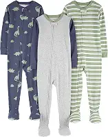 Macacão de dormir para bebês Pijama de algodão com pés justos Simple Joys by Carter'sMeninos