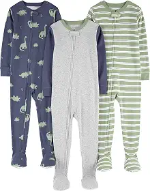 Macacão de dormir para bebês Pijama de algodão com pés justos Simple Joys by Carter'sMeninos