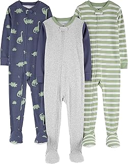 Simple Joys by Carter's baby-boys 3-pack Snug Fit Footed Cotton Pajamas - Buy now