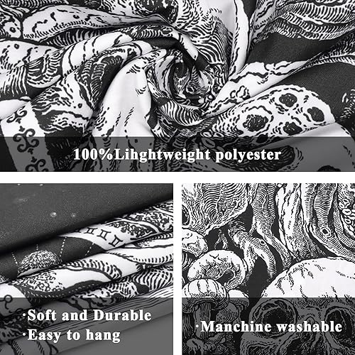 Miniatura 4 de ZYLLGLOW Tapiz del zodiaco con diseño de árbol de la vida en blanco y negro para dormitorio, estético, malvado de ojo, serpiente, sol y luna,