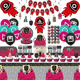 TV Game Birthday Party Supplies-157PCS，TV Game Birthday Party Supplies Set Including Happy Birthday Banner, Cake & Cupcake...