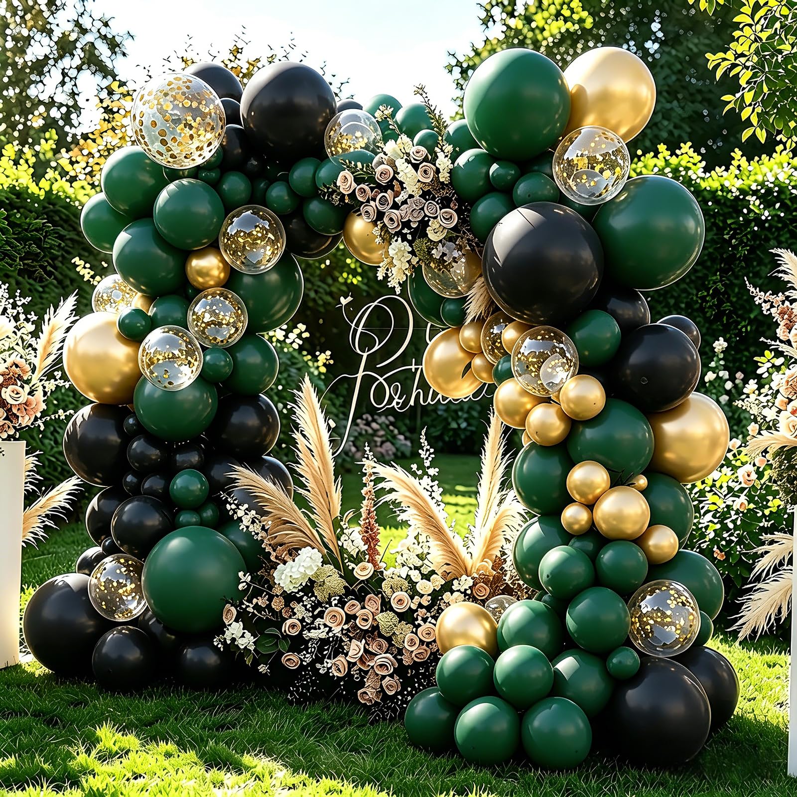 Double Stuffed Dusty Green Pink Yellow Balloon Garland, Pastel Light Yellow Mist Green Peach Balloons Arch Kit for Bear Baby Shower Birthday Wedding Flower Party Decoration
