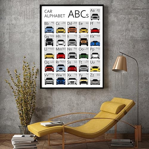 Miniatura 4 de ABC Car Poster - Handmade Print of A to Z - 8x10" Satin Print (Unframed) - Perfect Gift for Car Enthusiast