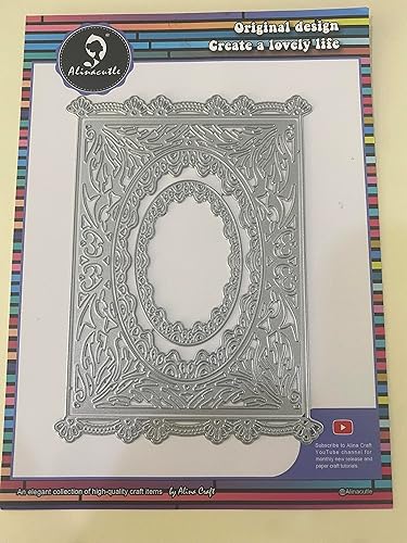 Miniatura 6 de Alinacutle Marco de borde floral troquelado de fondo de corte de metal troquelado para hacer tarjetas hechas a mano álbum álbum de recortes