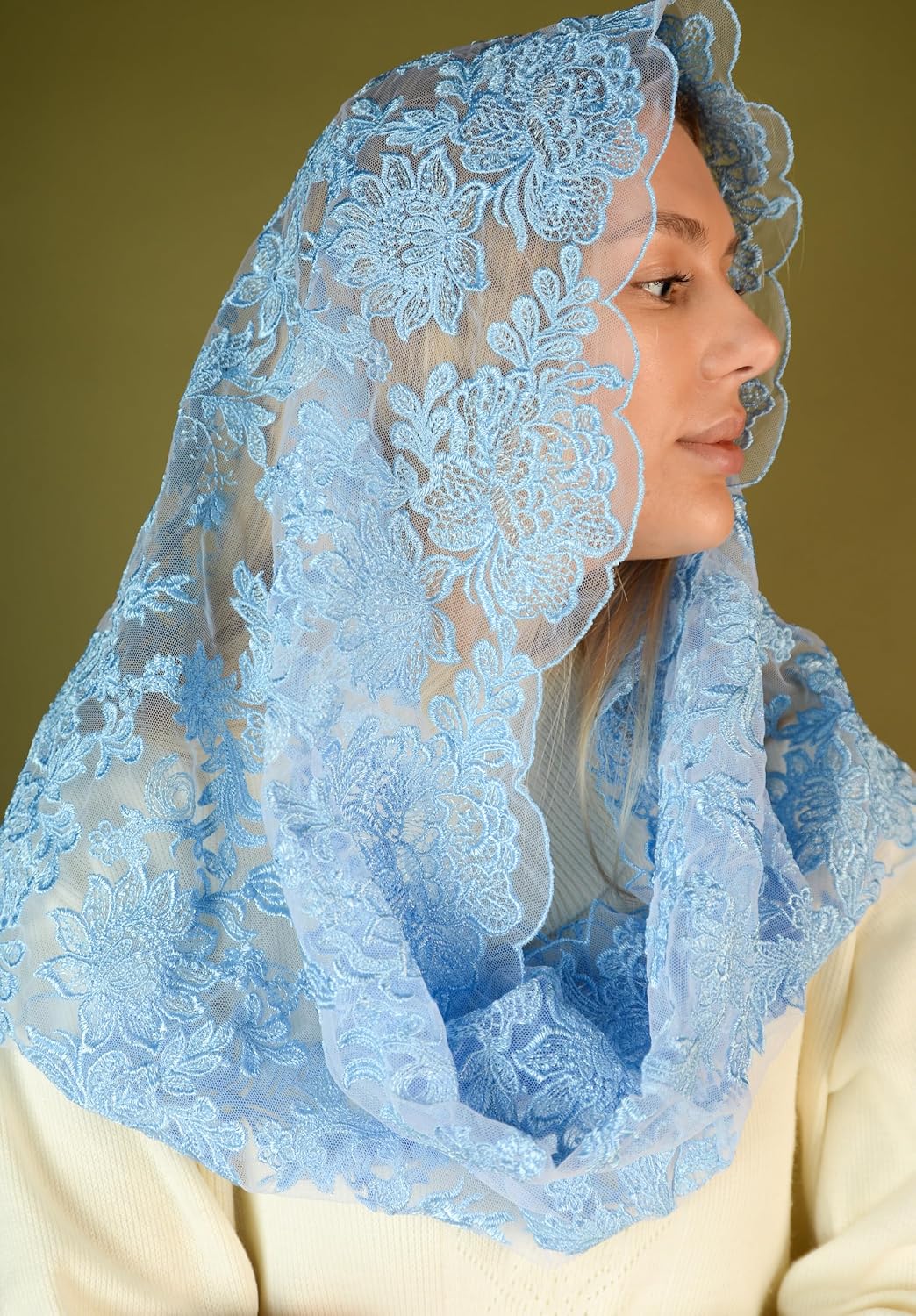 Catholic Mantilla Mass Infinity Veil Church Lace Veil Spanish Chapel Church Veil Women Cathedral Mass Infinity