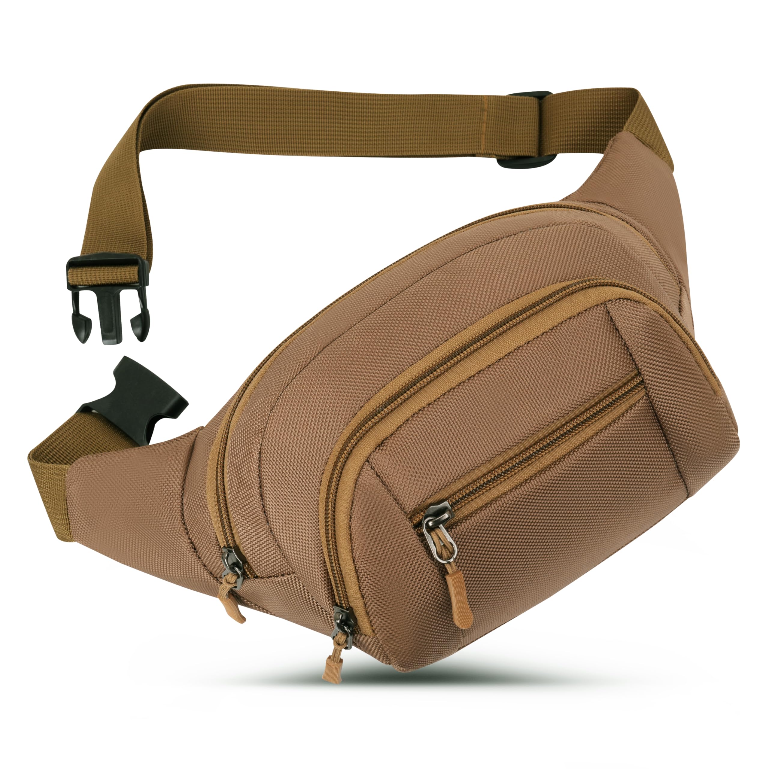GERIINEER Bumbags Waist Fanny Pack for Women Ladies Men Waterproof Unisex Bum Bag for Dog Walking Running Traveling Cycling Hiking Outdoor Sport (Khaki)