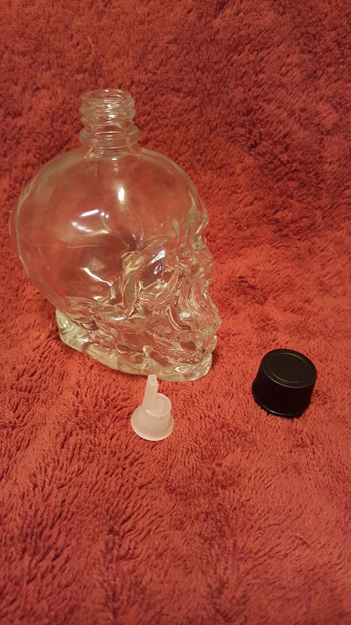 120ML (4oz) glass skull bottle, great for hot sauce, e-juice, home brew