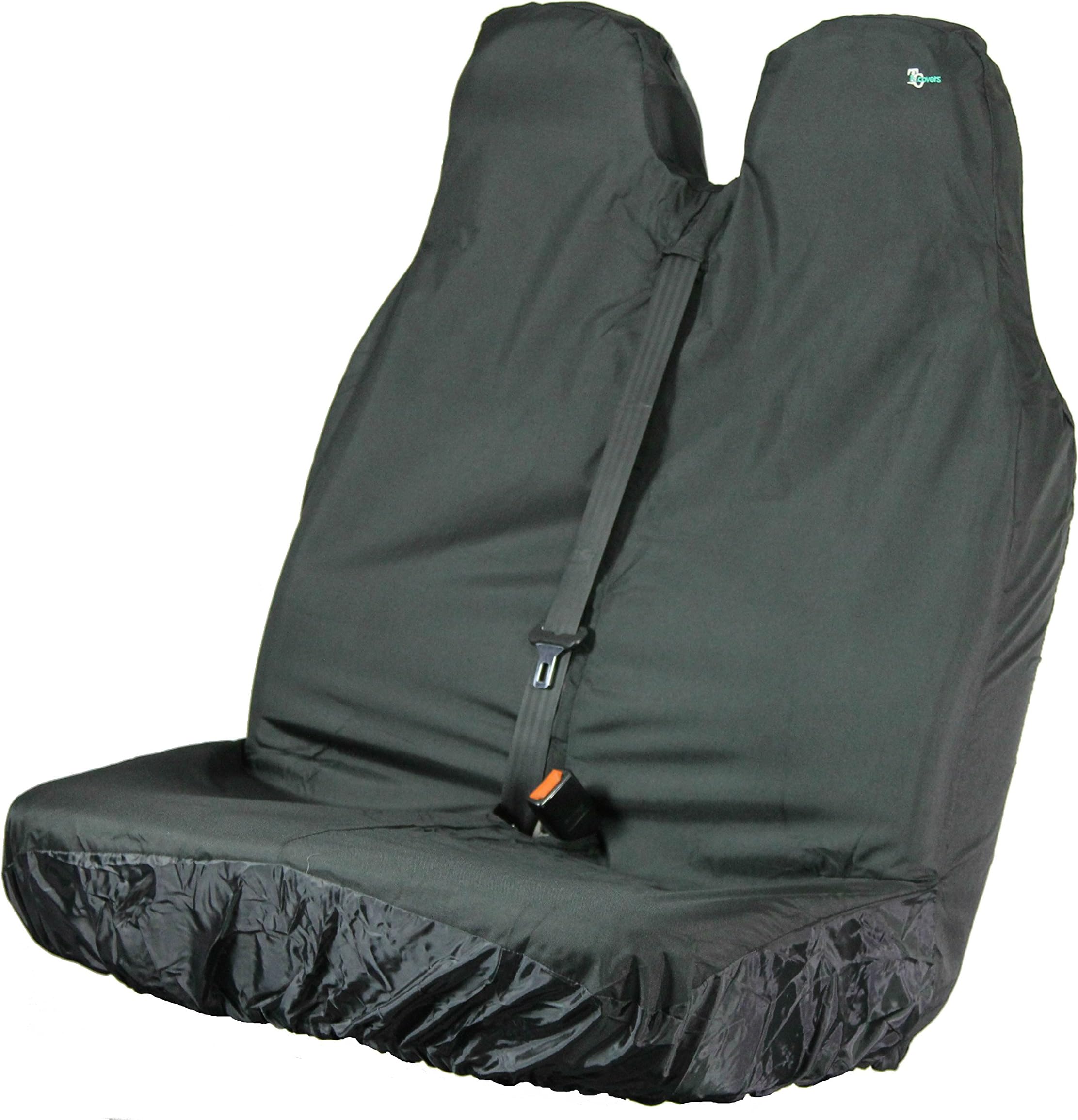 TOWN & COUNTRY COVERS | Van Double Passenger Universal Van Seat Covers, Waterproof, Car Seat Covers, Oil & Mud Resistant, Van Seat Cover, Compatible With Transit Custom Seat Covers, Black