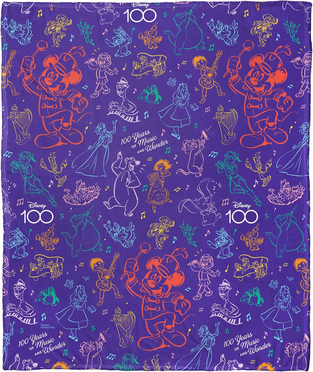 Northwest Disney 100 Silk Touch Throw Blanket, 50" x 60", Make Mine Music - Image 4