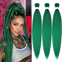 Vista 45 de ShowCoco - Extensiones de cabello trenzado preestirado profesional, 8 paquetes, 26 pulgadas, ajuste de agua caliente, textura lacia Yaki suave