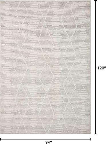 Miniatura 2 de Loloi II Kamala Collection KAM-02 - Alfombra de área de 7 pies y 10 pulgadas x 10 pies, color marfilplateado