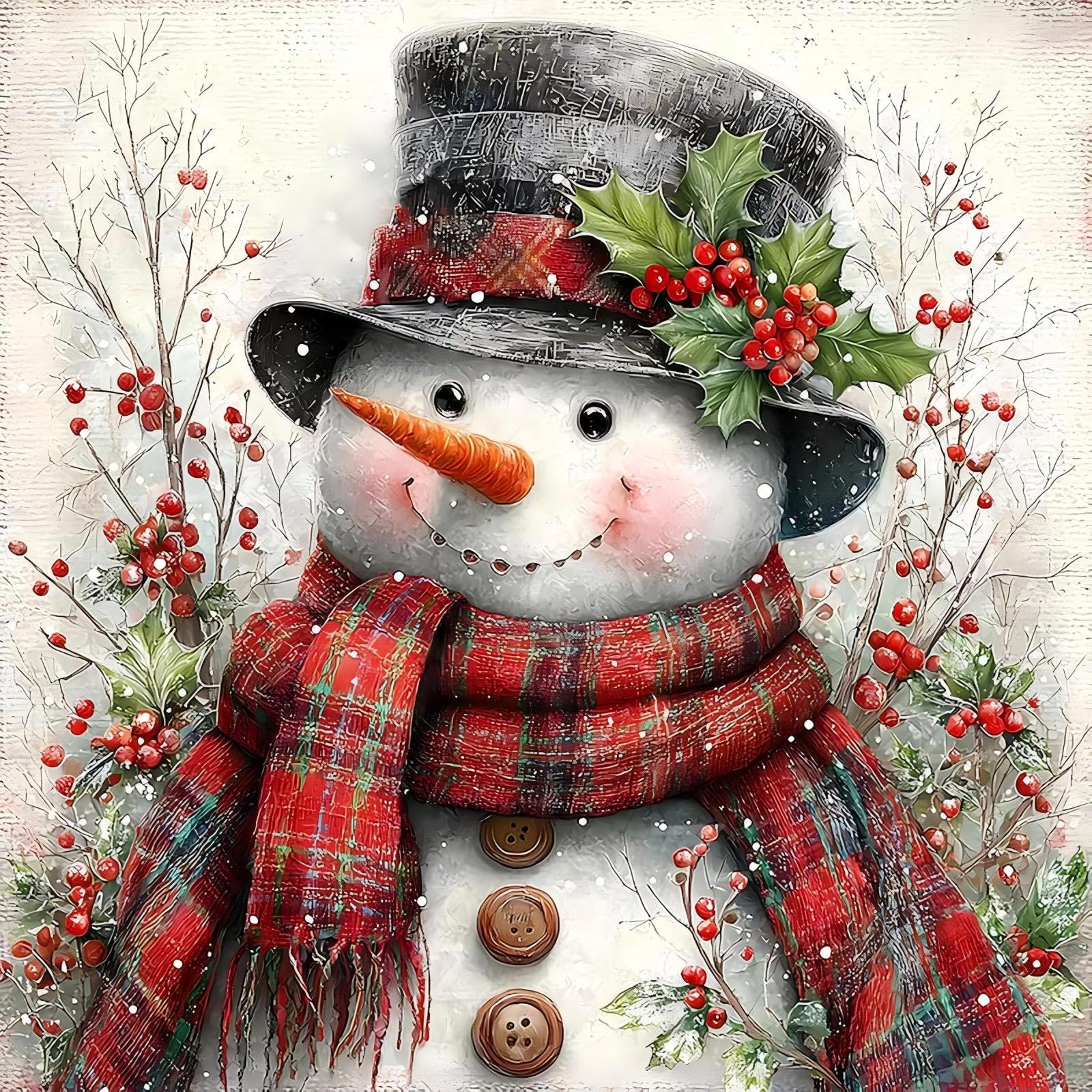 Christmas Snowman Cross Stitch Kit - Easy DIY -1