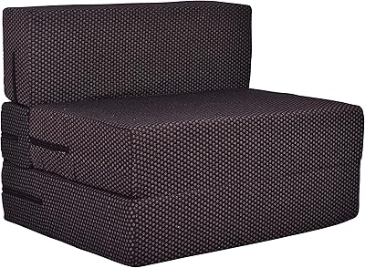 ComfyBean 1 Seater Space Saving Foldable Sofa Cum Bed with Removable Washable Cover (3 X 6 ft , Wine)