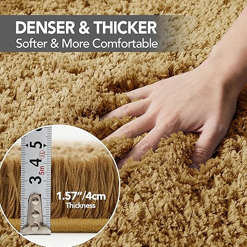 Miniatura 4 de Deconovo Tapetes de baño gruesos y suaves, súper absorbentes para ducha, bañeras, debajo del fregadero, alfombras de baño con parte trasera de goma