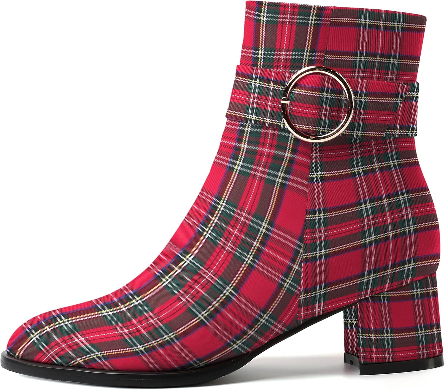 NUMALEO Womens Matte Zip Fashion Round Toe Party Solid Chunky Low Heel Ankle High Boots 2 Inch - Image 2