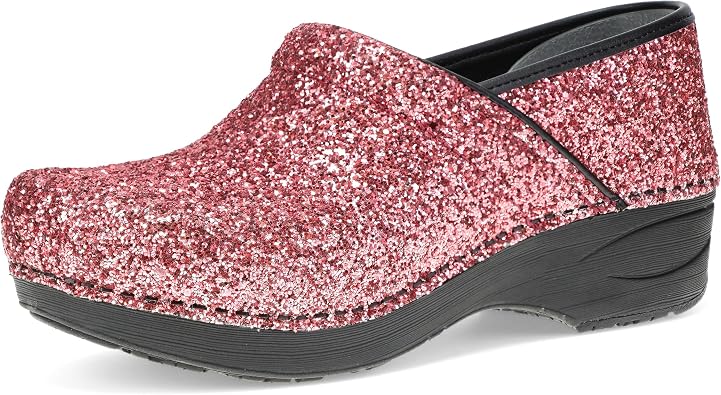 Dansko XP 2.0 Clogs - Lightweight Slip-Resistant Footwear for Comfort and Support - Ideal for Long Standing Professionals Pink Glitter 9.5-10 M US